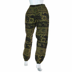 Autumnal Elephant Print Trousers-Siesta Crafts