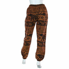 Autumnal Elephant Print Trousers-Siesta Crafts