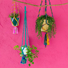 Recycled Sari Plant Hanger Large-Siesta Crafts