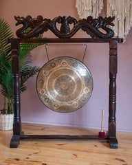 Cloud Om Mandala Etched Gong No.76-Siesta Crafts