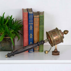 Copper Om Mantra Prayer Wheel No.284-Siesta Crafts