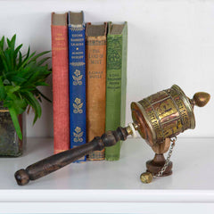 Copper Om Mantra Prayer Wheel No.285-Siesta Crafts
