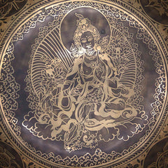 Special Etched Green Tara Singing Bowl-Siesta Crafts