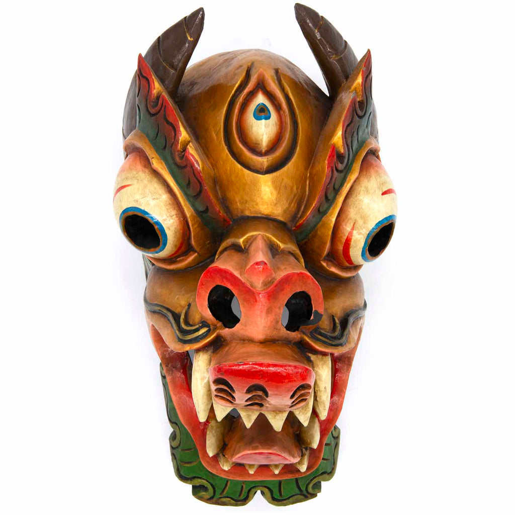 Hand-Carved Nepalese Dragon Mask-Siesta Crafts