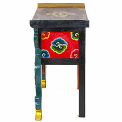 Tibetan Style Single Drawer Wooden Side Unit No.440-Siesta Crafts