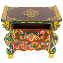 Tibetan Style Single Drawer Wooden Side Unit No.440-Siesta Crafts