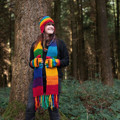 Chunky Rainbow Earflap Hat-Siesta Crafts