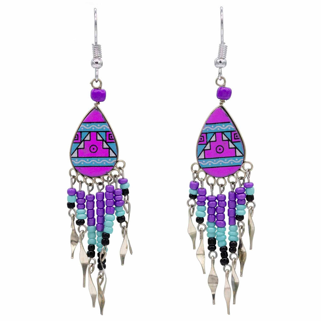 Incan Pattern Earrings-Siesta Crafts