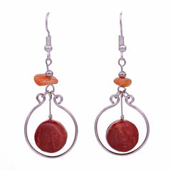 Stone Circle Earrings-Siesta Crafts