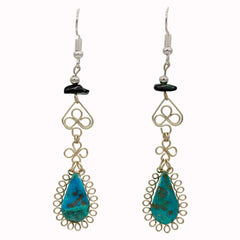 Stone Drop Curls Earrings-Siesta Crafts