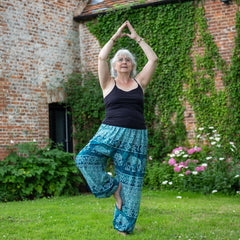 Drawstring Elephant Print Trousers-Siesta Crafts