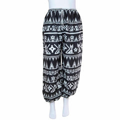 Drawstring Cat Print Trousers-Siesta Crafts
