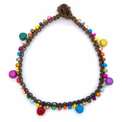 Colourful Bell and Bead Anklet-Siesta Crafts