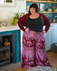 Elephant Print Wrap Trousers-Siesta Crafts