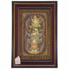 Framed Vintage Kalaga Tapestry No.18 - Thagyamin Nat-Siesta Crafts