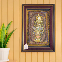 Framed Vintage Kalaga Tapestry No.18 - Thagyamin Nat-Siesta Crafts