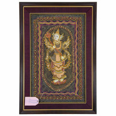 Framed Vintage Kalaga Tapestry No.19 - Thagyamin Nat-Siesta Crafts