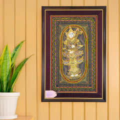 Framed Vintage Kalaga Tapestry No.20 - Thagyamin Nat-Siesta Crafts