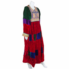 Vintage Afghan Velvet Dress - Fleur (12, M)-Siesta Crafts