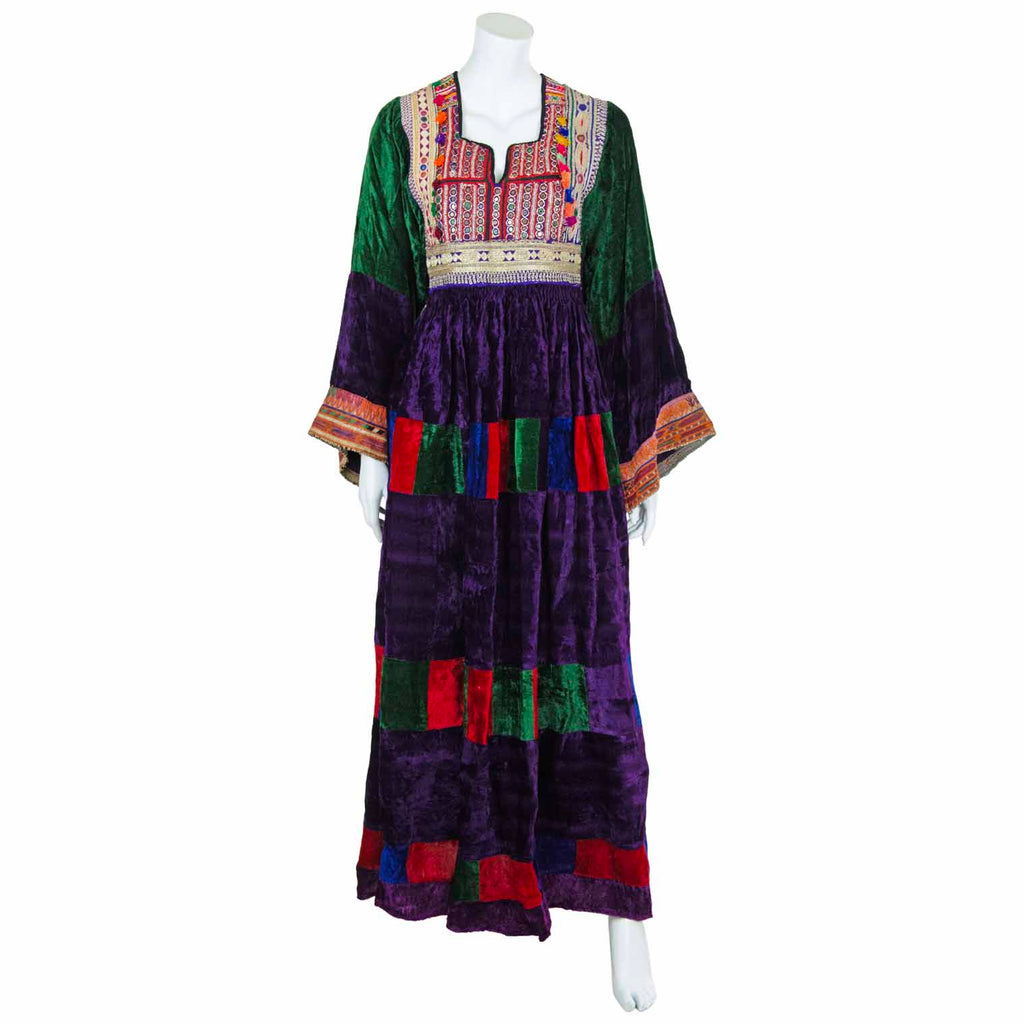 Vintage Afghan Velvet Dress - Aashna (16/18, L/XL)-Siesta Crafts