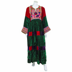 Vintage Afghan Velvet Dress - Misty (16/18, L/XL)-Siesta Crafts