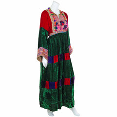 Vintage Afghan Velvet Dress - Misty (16/18, L/XL)-Siesta Crafts