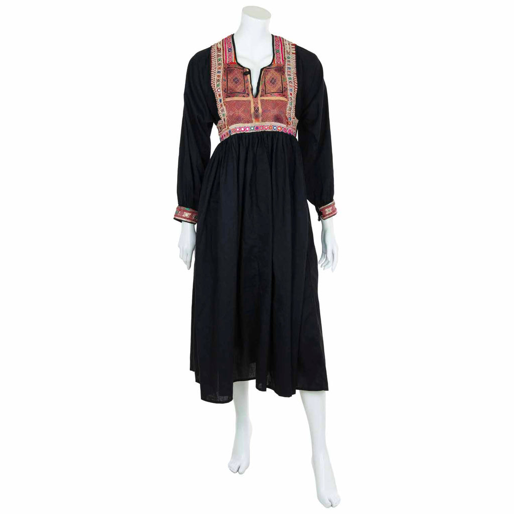 Vintage Afghan Cotton Dress - Fern (18, XL)-Siesta Crafts