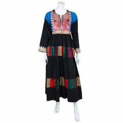 Vintage Afghan Cotton Dress - Larmina (12, M)-Siesta Crafts