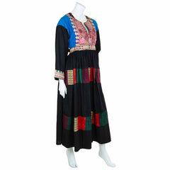 Vintage Afghan Cotton Dress - Larmina (12, M)-Siesta Crafts