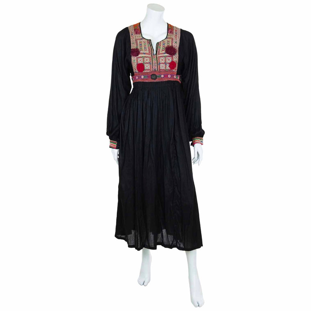 Vintage Afghan Cotton Dress - Suki (10, S)-Siesta Crafts