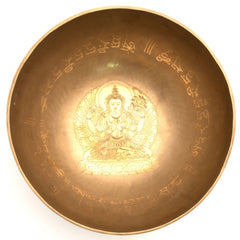 Special Etched Chenrezig Singing Bowl No.5-Siesta Crafts