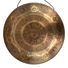 Cloud Om Mandala Etched Gong No.76-Siesta Crafts