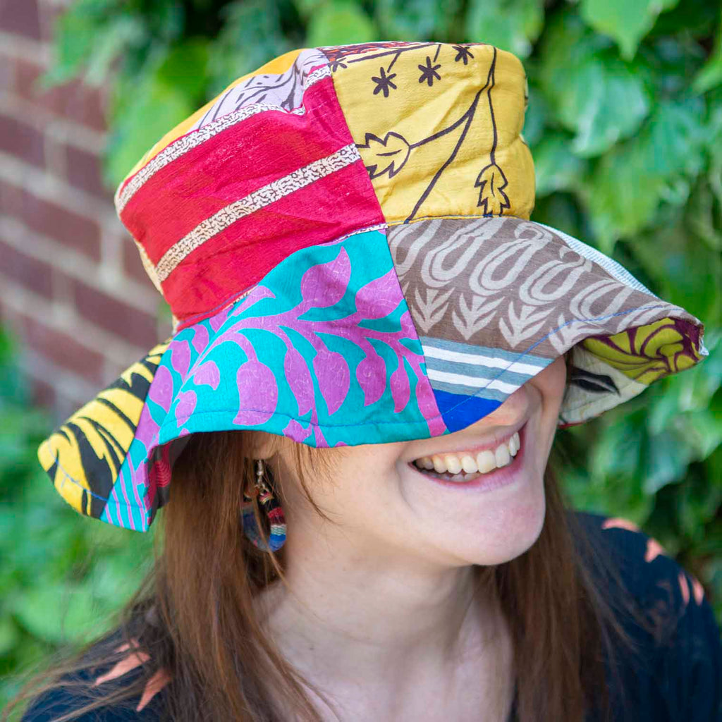 Recycled Sari Floppy Hat-Siesta Crafts