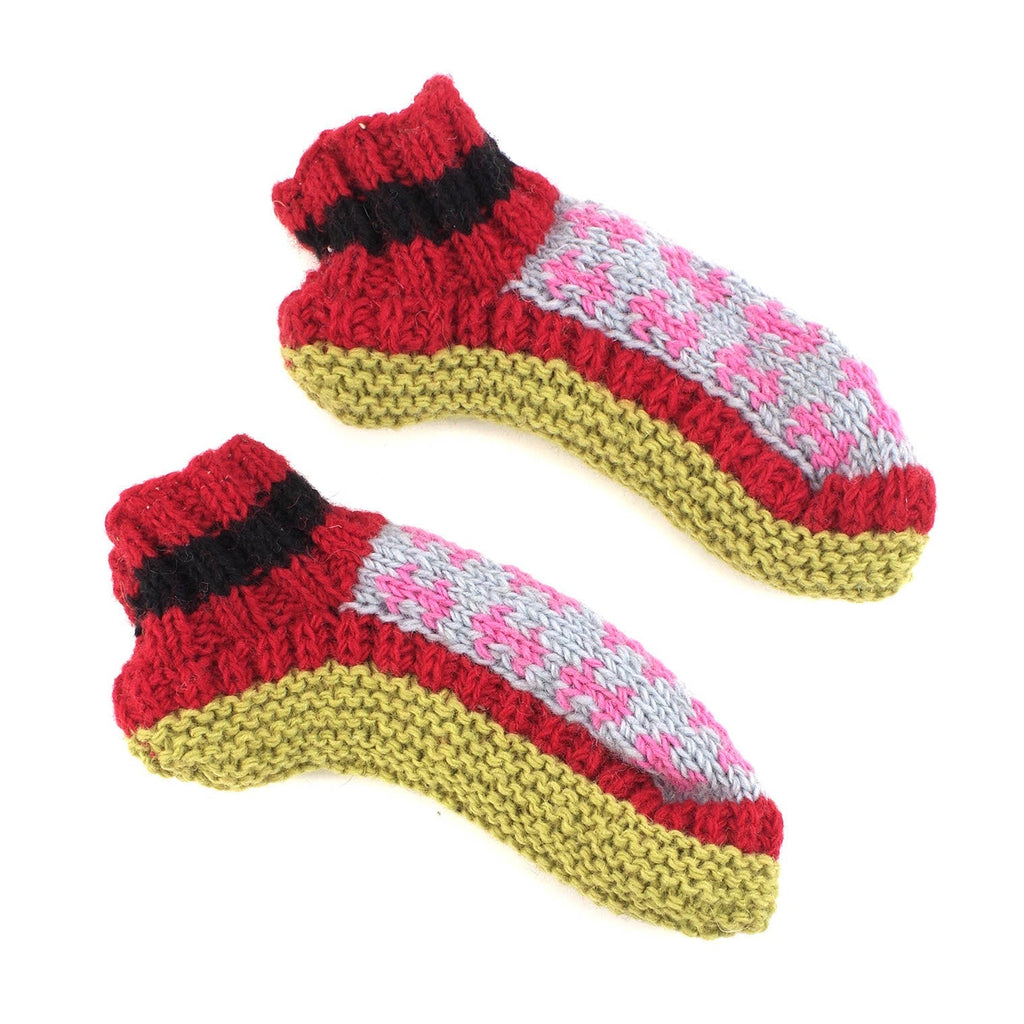 Mixed Woollen Slippers-Siesta Crafts