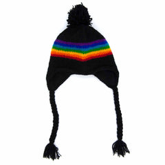 Rainbow Stripe Earflap Hat-Siesta Crafts