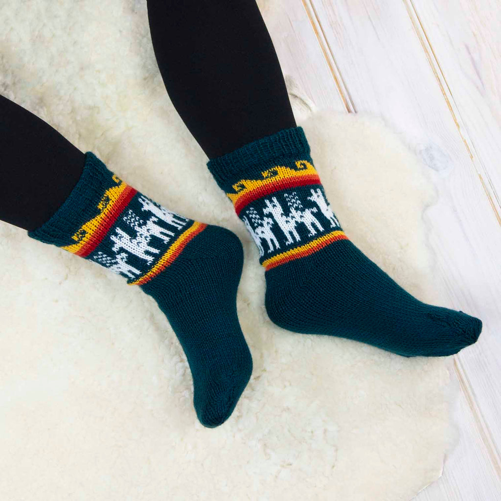 Autumnal Llama Socks-Siesta Crafts