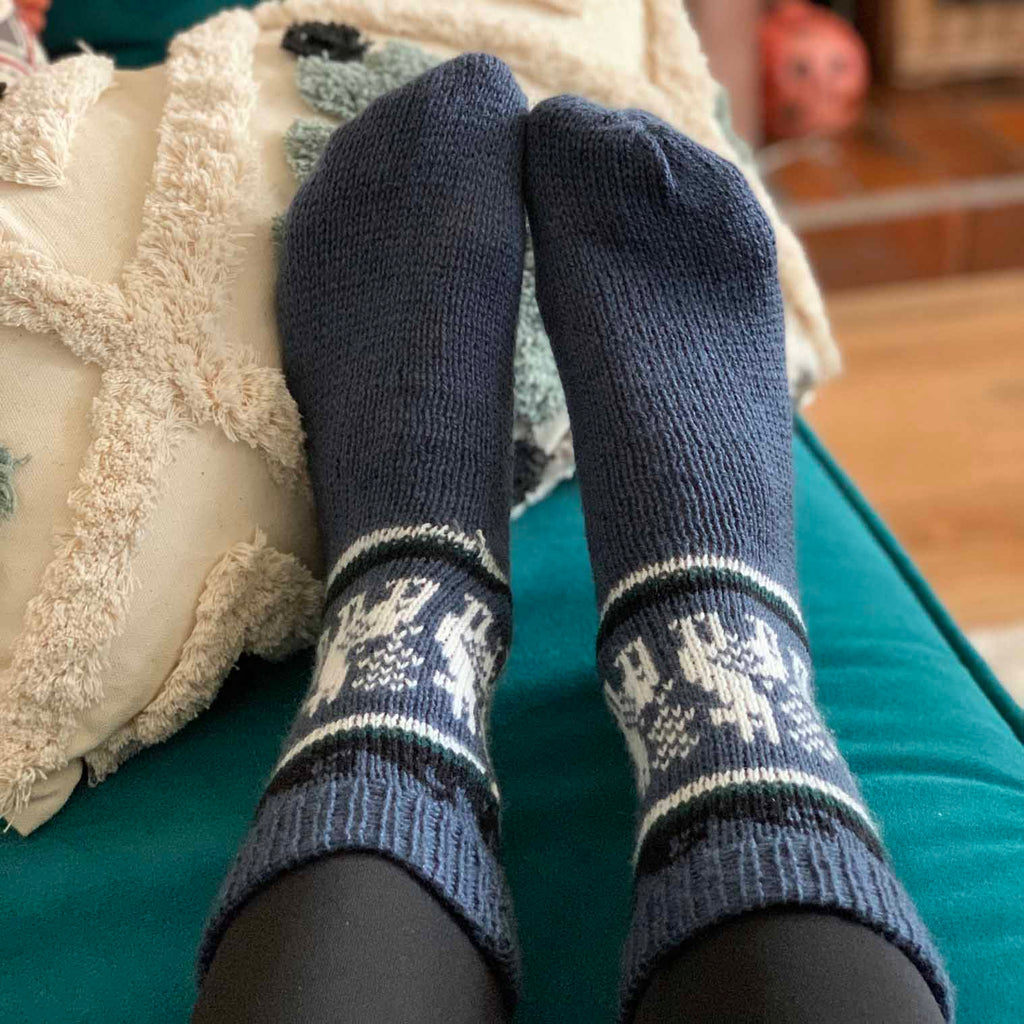 Autumnal Llama Socks-Siesta Crafts