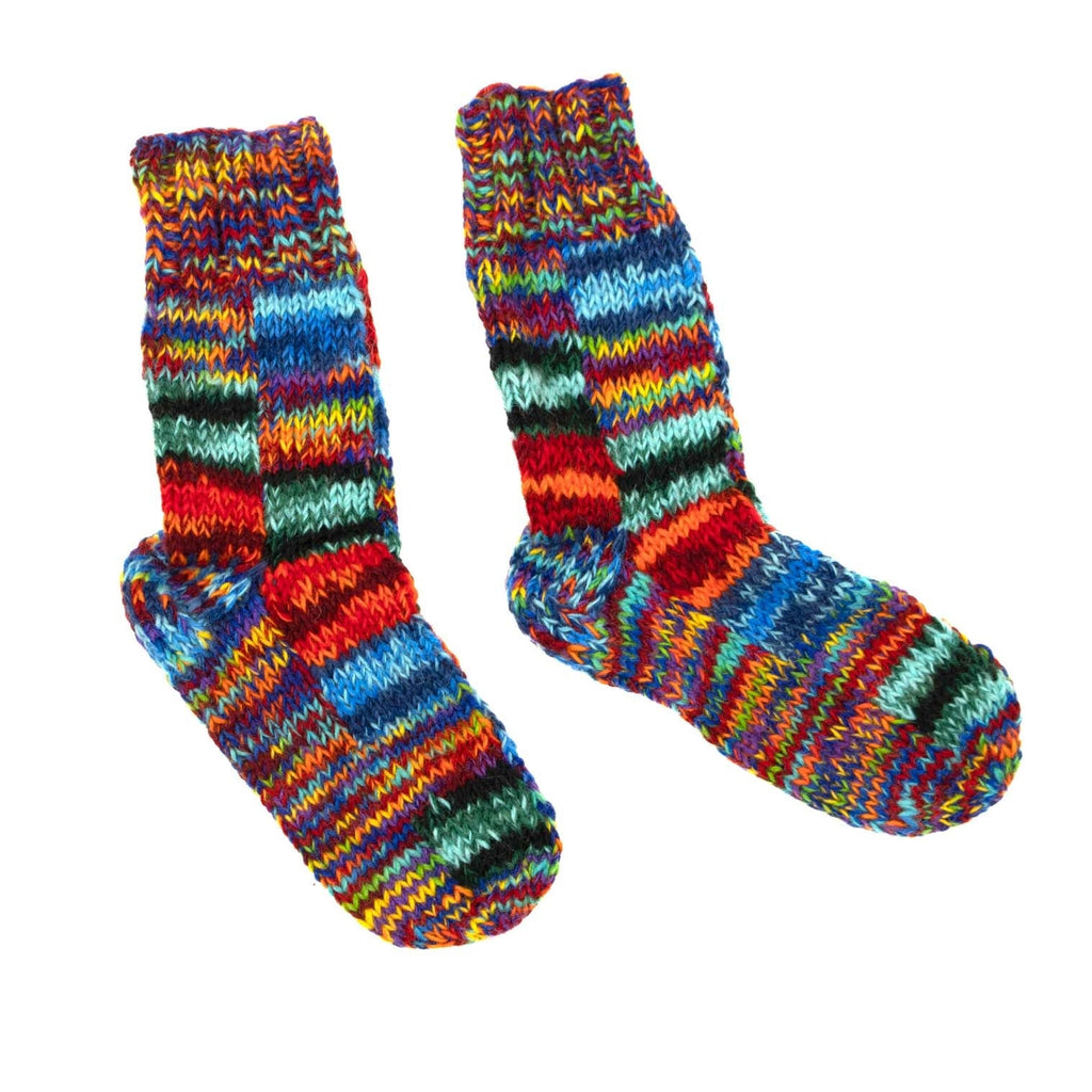 Tie Dye Knitted Patchwork Socks-Siesta Crafts
