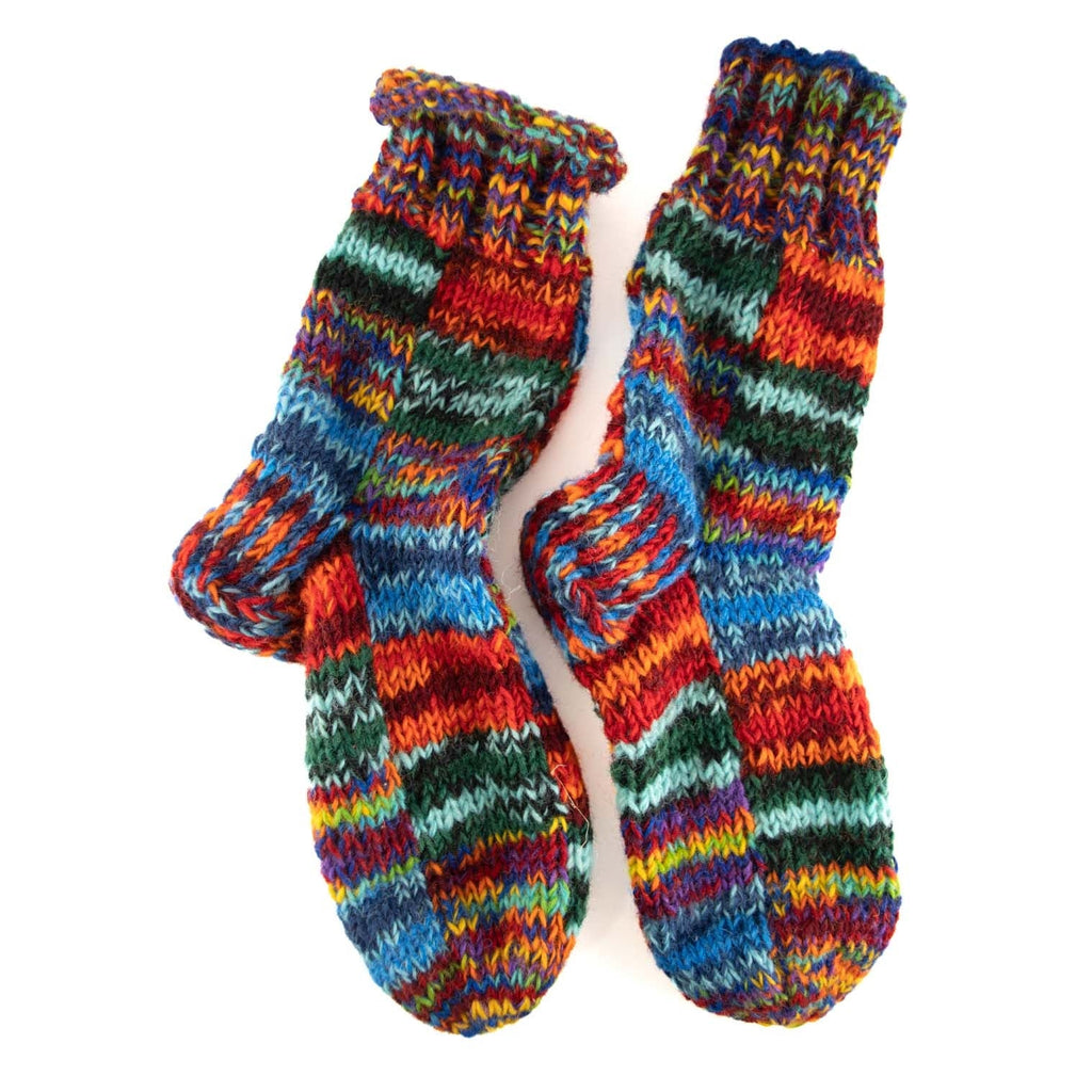 Tie Dye Knitted Patchwork Socks-Siesta Crafts