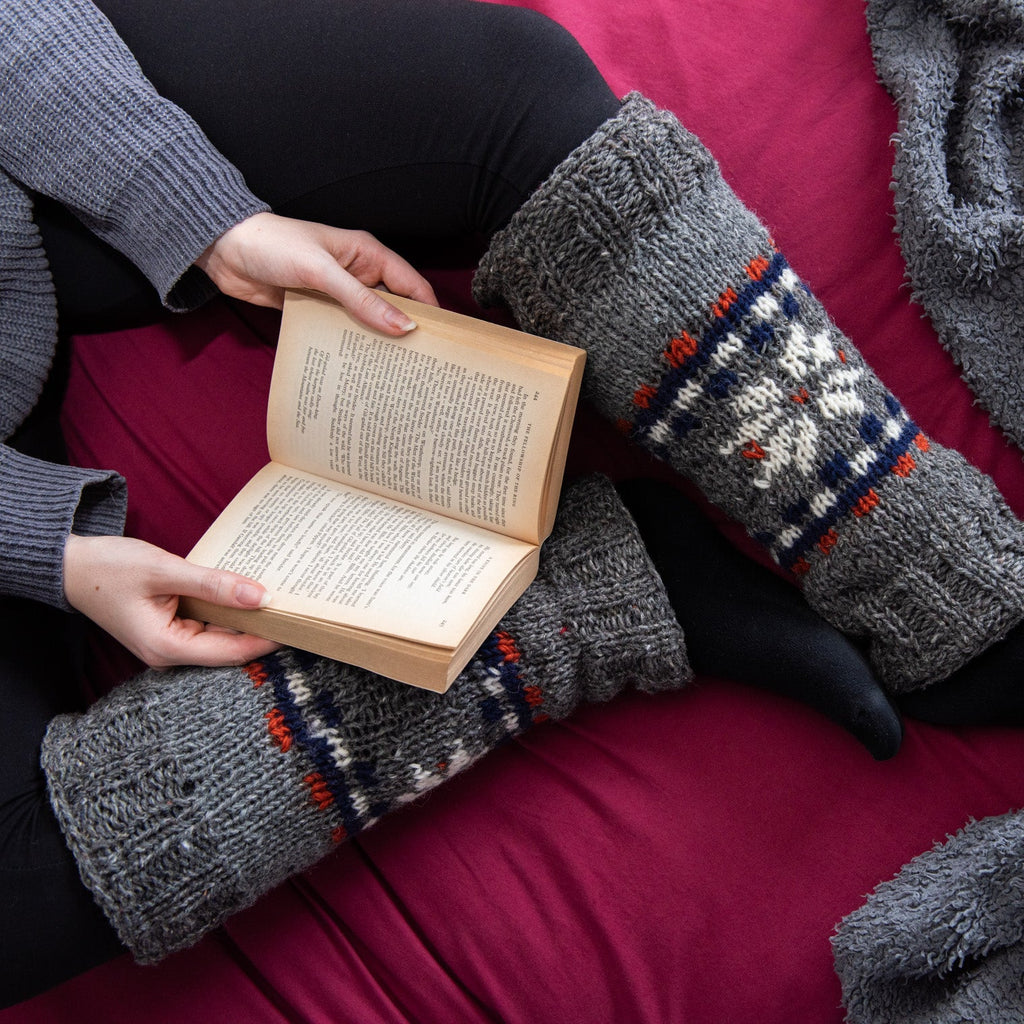 Knitted Snowflake Legwarmers-Siesta Crafts