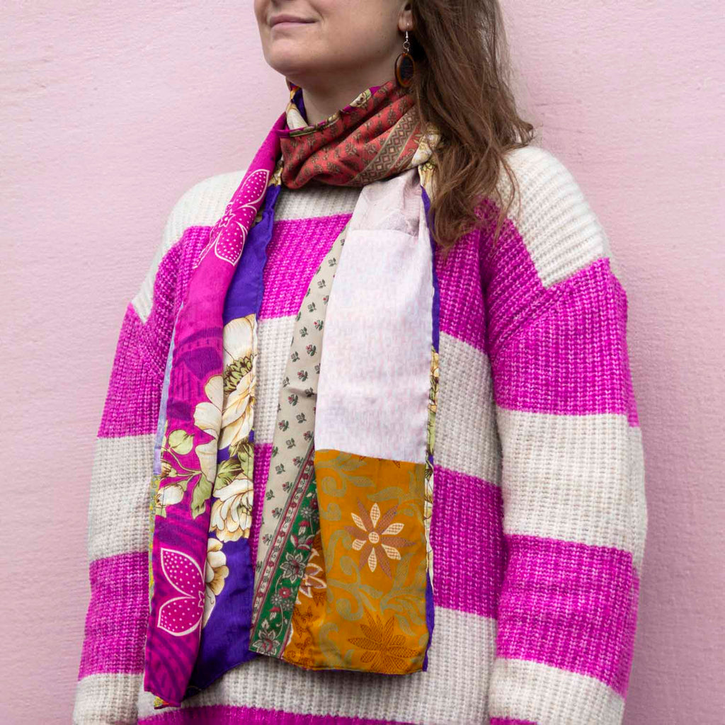 Recycled Sari Patch Scarf-Siesta Crafts