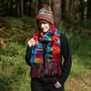 Tie Dye Knitted Patchwork Scarf-Siesta Crafts