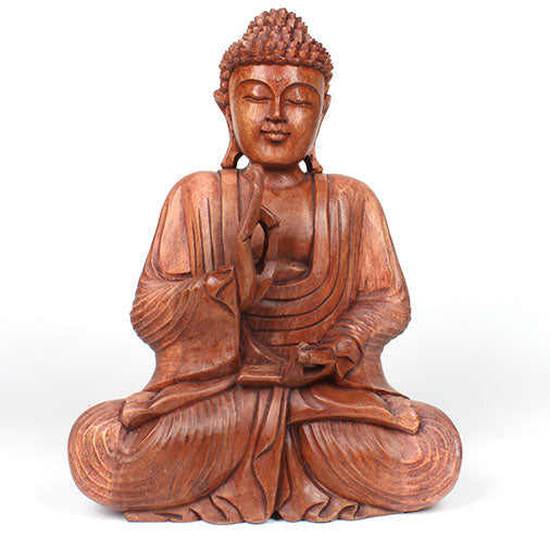 Larger Handcarved Sitting Buddha-Siesta Crafts