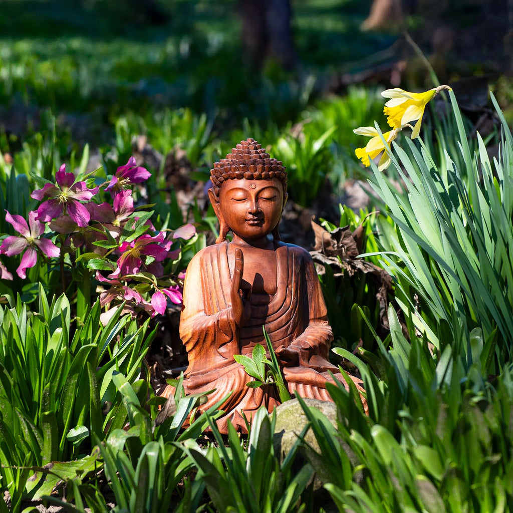 Larger Handcarved Sitting Buddha-Siesta Crafts