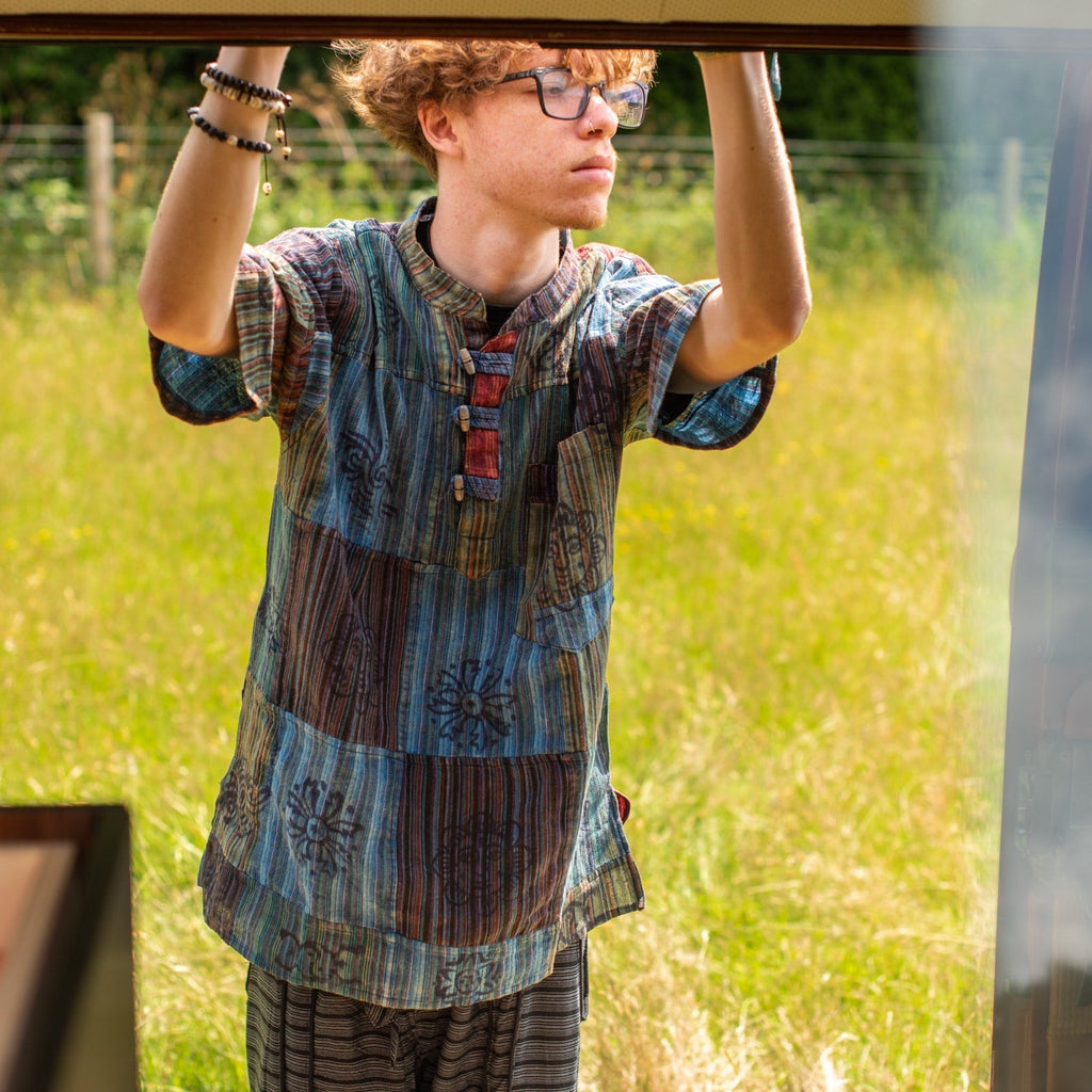 Short Sleeve Patch Kurta-Siesta Crafts