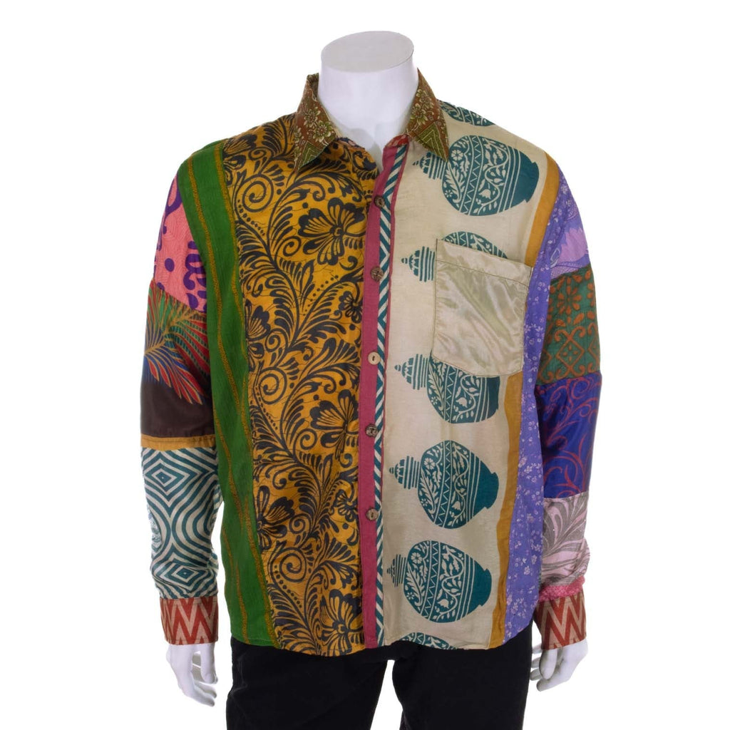 Recycled Sari Patch Shirt-Siesta Crafts