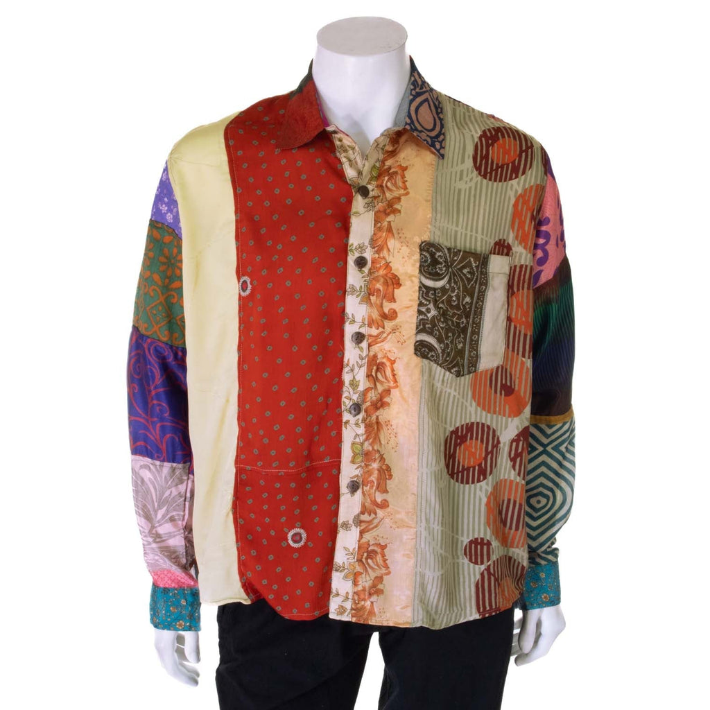 Recycled Sari Patch Shirt-Siesta Crafts