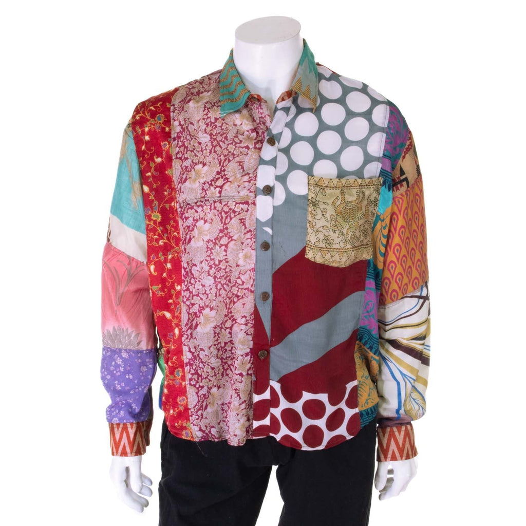 Recycled Sari Patch Shirt-Siesta Crafts