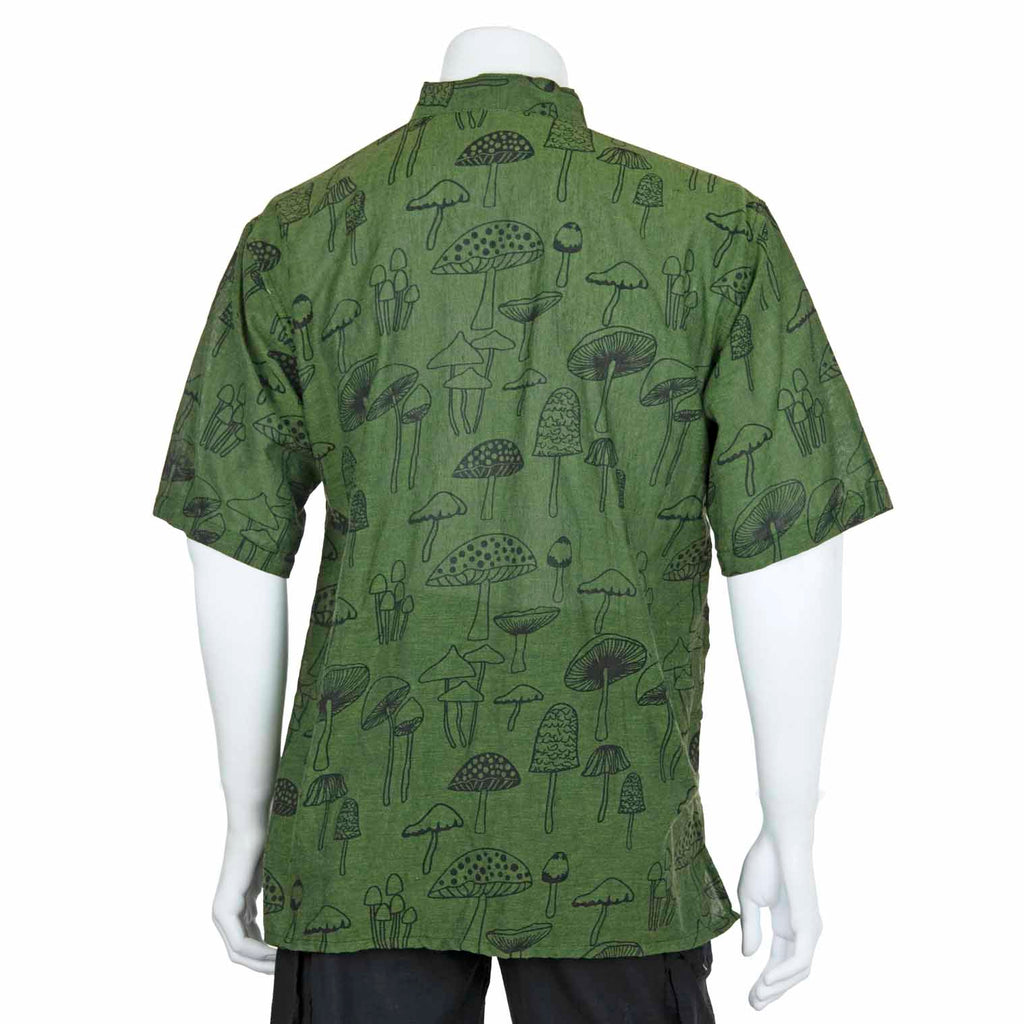 Mushroom Print Short Sleeved Kurta-Siesta Crafts