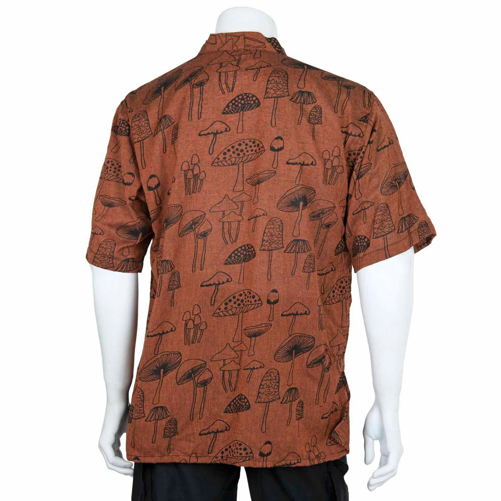 Mushroom Print Short Sleeved Kurta-Siesta Crafts